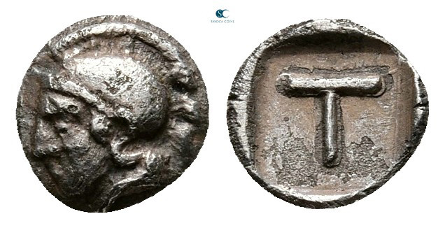 Arkadia. Tegea circa 423-400 BC. 
Tetartemorion AR

6 mm, 0,25 g



Very ...