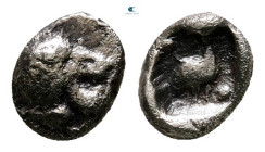 Ionia. Miletos circa 525-475 BC. Tetartemorion AR