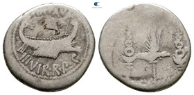 Mark Antony 32-31 BC. Military mint moving with M.Antony. Denarius AR