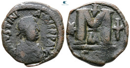 Justinian I AD 527-565. Constantinople. Follis or 40 Nummi Æ