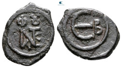 Justin II AD 565-578. Constantinople. Pentanummium Æ