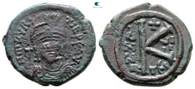 Maurice Tiberius AD 582-602. Thessalonica. Half Follis or 20 Nummi Æ