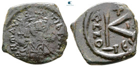 Maurice Tiberius AD 582-602. Thessalonica. Half Follis or 20 Nummi Æ