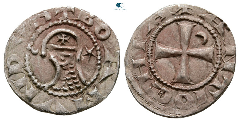 Principality of Antioch. Antioch. Bohemond III AD 1163-1201. 
Denier AR

17 m...