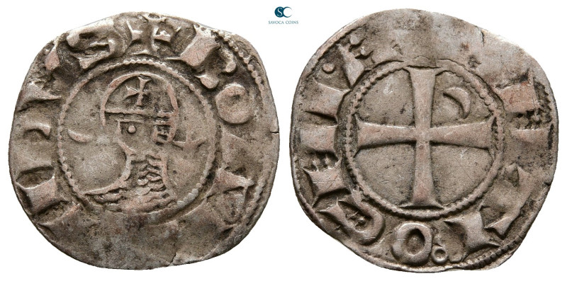 Principality of Antioch. Antioch. Bohemond III AD 1163-1201. 
Denier AR

18 m...