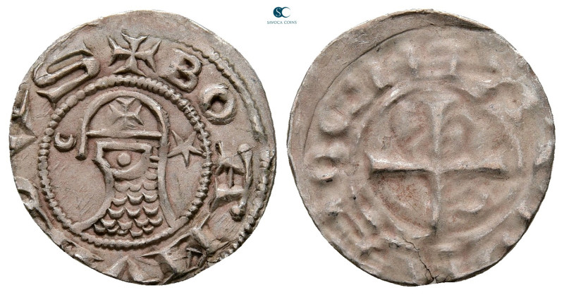 Principality of Antioch. Antioch. Bohemond III AD 1163-1201. 
Denier AR

16 m...