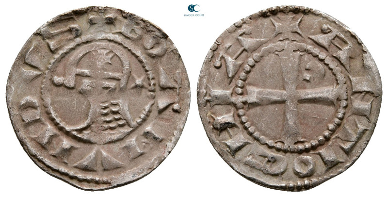 Principality of Antioch. Antioch. Bohemond III AD 1163-1201. 
Denier AR

18 m...