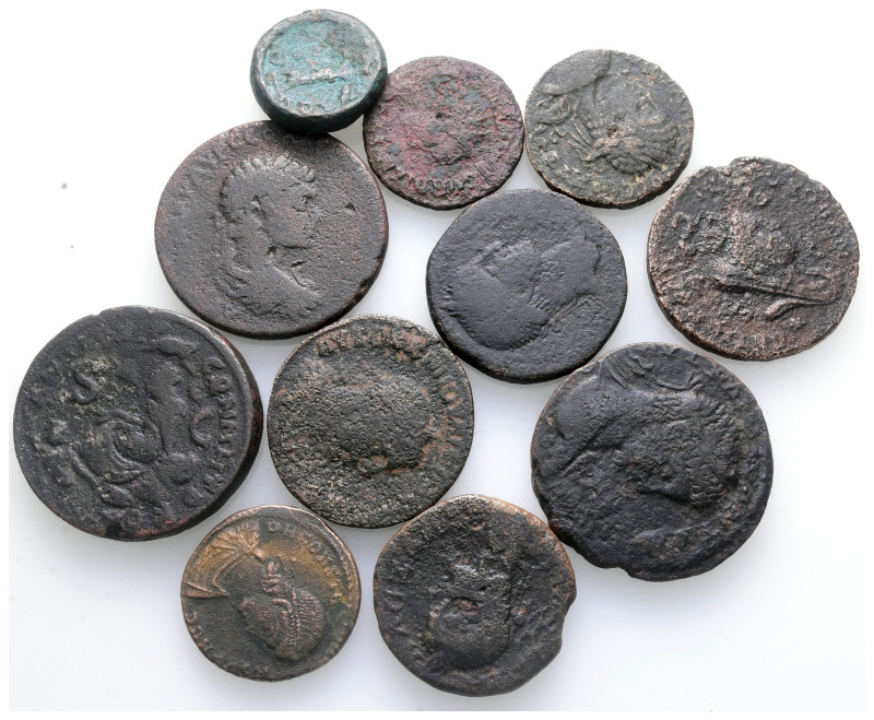 Lot of ca. 11 mixed greek, roman provincial and roman imperial; bronze coins / S...
