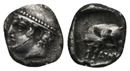 THRACE. Ainos. Diobol (Circa 421/0-418 BC).
.
Condition: Very fine.
Weight: 1.28 g.
Diameter: 11.9 mm.