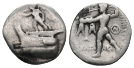 KINGS OF MACEDON. Demetrios I Poliorketes (306-283 BC). AR Drachm. Tarsos.
.
Condition: Fine.
Weight: 4 g.
Diameter: 16.6 mm.