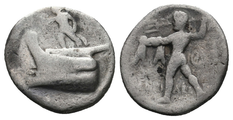KINGS OF MACEDON. Demetrios I Poliorketes (306-283 BC). AR Drachm. Tarsos.
.
Con...