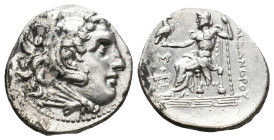 KINGS OF MACEDON. Alexander III 'the Great' (336-323 BC). Drachm. 
.
Condition: Very Fine.
Weight: 4.08 g.
Diameter: 19.1 mm.