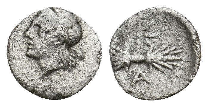 WESTERN ASIA MINOR. Uncertain mint. Hemiobol (Circa 5th century BC).
.
Condition...