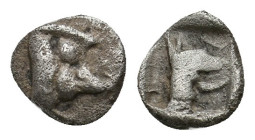 ASIA MINOR. Uncertain (Ionia or Caria?). Hemiobol (Circa 6th-5th century BC).
Apparantly Unpublished.
.
Condition: Very Fine.
Weight: 0.37 g.
Diameter...