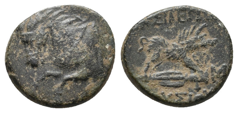 KINGS OF BITHYNIA. Prusias II Kynegos (182-149 BC). Ae. Nikomedeia.
.
Condition:...