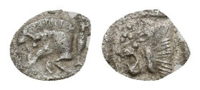 MYSIA. Kyzikos. Hemitetartemorion (5th century BC).
.
Condition: Very Fine.
Weight: 0.06 g.
Diameter: 6.4 mm.