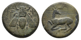 IONIA. Ephesos. (Circa 390-300 BC). Ae.
.
Condition: Very Fine.
Weight: 2.03 g.
Diameter: 12.6 mm.