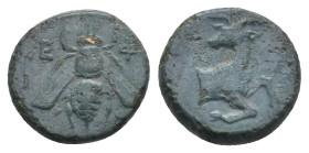 IONIA. Ephesos. (Circa 390-380 BC). Ae.
.
Condition: Very Fine.
Weight: 1.75 g.
Diameter: 11.5 mm.