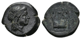 IONIA. Kolophon. Ae (Circa 389-350 BC).
.
Condition: Very Fine.
Weight: 3.15 g.
Diameter: 16.6 mm.
