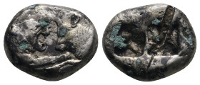 KINGS OF LYDIA. Time of Cyrus to Darios I (Circa 550/39-520 BC). Fourree Siglos. Sardes.
.
Condition: Fine.
Weight: 4.62 g.
Diameter: 16.9 mm.