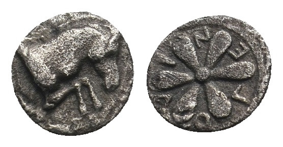 AEOLIS. Kyme. Hemiobol (4th century BC). 
.
Condition: Very Fine.
Weight: 0.31 g...