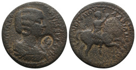 MYSIA. Hadrianothera. Julia Domna (Augusta, 193-217). Ae.
.
Condition: Very Fine.
Weight: 10.88 g.
Diameter: 26.9 mm