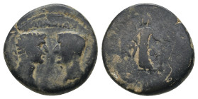 IONIA. Smyrna. Augustus with Tiberius as Caesar (27 BC-14 AD). Ae.
.
Condition: Fine.
Weight: 5.46 g.
Diameter: 18.6 mm