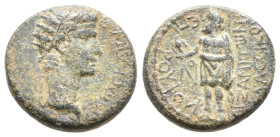 PHRYGIA. Aezanis. Gaius Caligula, 37-41 AD. Ae.
.
Condition: Very Fine.
Weight: 4.96 g.
Diameter: 18.8 mm