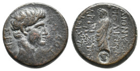 PHRYGIA. Dionysopolis. Tiberius (14-37). Ae. 
.
Condition: Very Fine.
Weight: 5.74 g.
Diameter: 17.8 mm