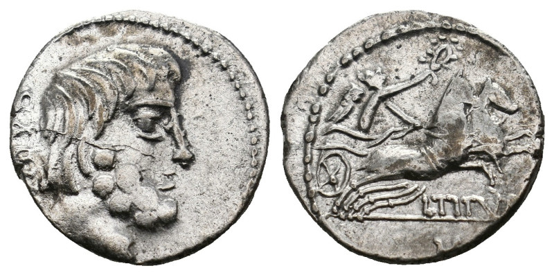 L. TITURIUS L.F. SABINUS (89 BC). Denarius. 
.
Condition: Very Fine.
Weight: 3.9...