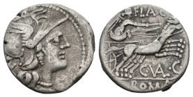 C. VALERIUS C.F. FLACCUS (140 BC). Denarius.
.
Condition: Very Fine.
Weight: 3.92 g.
Diameter: 18 mm.