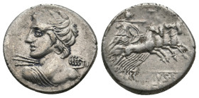 C. LICINIUS L.F. MACER (84 BC). Denarius.
.
Condition: Very Fine.
Weight: 3.8 g.
Diameter: 23 mm.