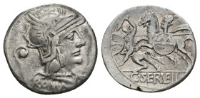 C. SERVILIUS VATIA. Denarius (127 BC).
.
Condition: Very Fine.
Weight: 3.84 g.
Diameter: 17.7 mm.