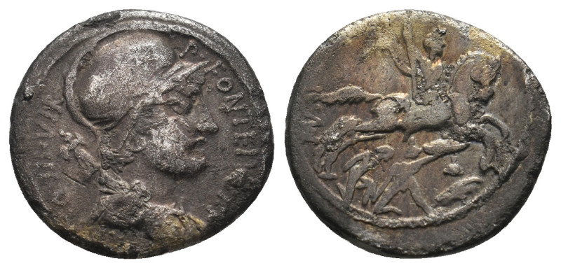 P. FONTEIUS P.F. CAPITO. Denarius (55 BC).
.
Condition: Very Fine.
Weight: 3.41 ...