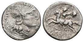 M. SERGIUS SILUS (116-115 BC). Denarius.
.
Condition: Very Fine.
Weight: 3.87 g.
Diameter: 18.8 mm.