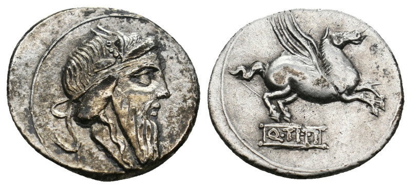 Q. TITIUS (90 BC). Denarius. 
.
Condition: Very Fine.
Weight: 3.67 g.
Diameter: ...