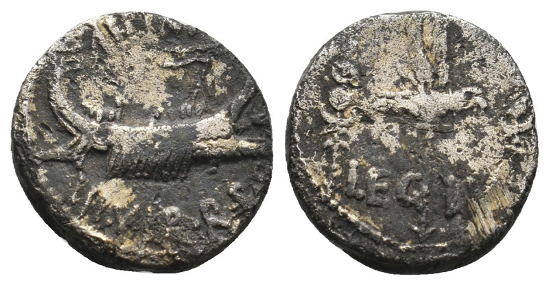 MARK ANTONY. Fourree Denarius (32-31 BC).
.
Condition: Fine.
Weight: 3.03 g.
Dia...