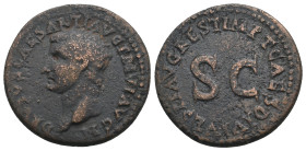 DRUSUS (Died 23 AD.) Struck under Titus (80 AD). As.
.
Condition: Very Fine.
Weight: 9.86 g.
Diameter: 26.6 mm