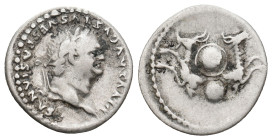 VESPASIAN (69-79). Denarius. 
.
Condition: Very Fine.
Weight: 3.32 g.
Diameter: 18.5 mm