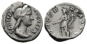 SABINA (Augusta, 128-136/7). Denarius.
.
Condition: Very Fine.
Weight: 3.52 g.
Diameter: 17.5 mm