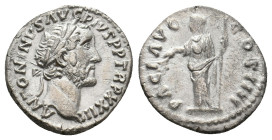 ANTONINUS PIUS (138-161). Denarius. 
.
Condition: Very Fine.
Weight: 3.39 g.
Diameter: 17.5 mm