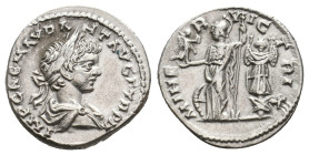 GETA (Caesar, 198-209). Denarius. 
.
Condition: Very Fine.
Weight: 3.92 g.
Diameter: 17.9 mm