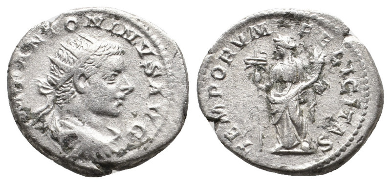 ELAGABALUS (218-222). Denarius.
.
Condition: Very Fine.
Weight: 5.4 g.
Diameter:...