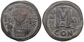 JUSTINIAN I (527-565). Follis.
.
Condition: Very Fine.
Weight: 22.70 g.
Diameter: 40.1 mm