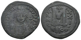 JUSTINIAN I (527-565). Follis.
.
Condition: Very Fine.
Weight: 18.65 g.
Diameter: 34.6 mm