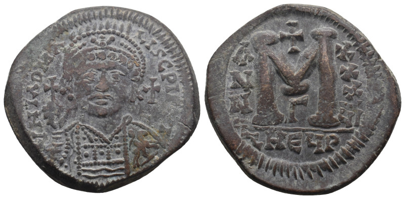 JUSTINIAN I (527-565). Follis.
.
Condition: Very Fine.
Weight: 19.90 g.
Diameter...