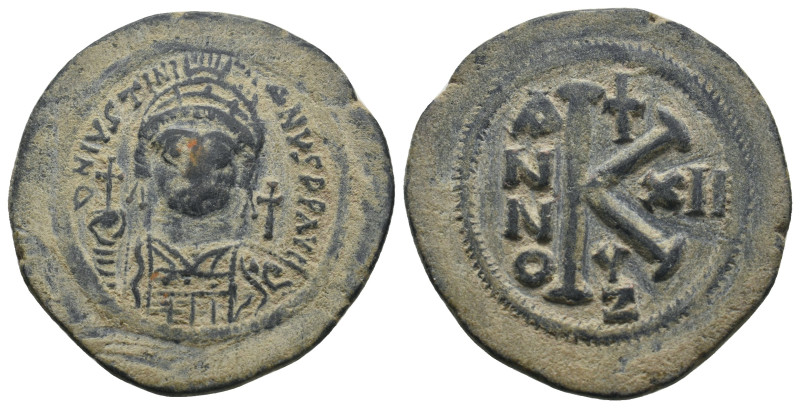 JUSTINIAN I (527-565). Follis.
.
Condition: Very Fine.
Weight: 11.68 g.
Diameter...
