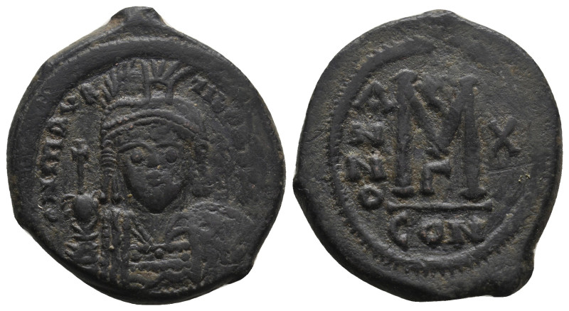 MAURICE TIBERIUS (582-602). Follis. 
.
Condition: Very Fine.
Weight: 11.28 g.
Di...