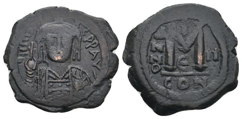 MAURICE TIBERIUS (582-602). Follis. 
.
Condition: Fine.
Weight: 12.39 g.
Diamete...
