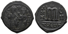 PHOCAS with LEONTIA (602-610). Follis.
.
Condition: Very Fine.
Weight: 9.46 g.
Diameter: 27.3 mm